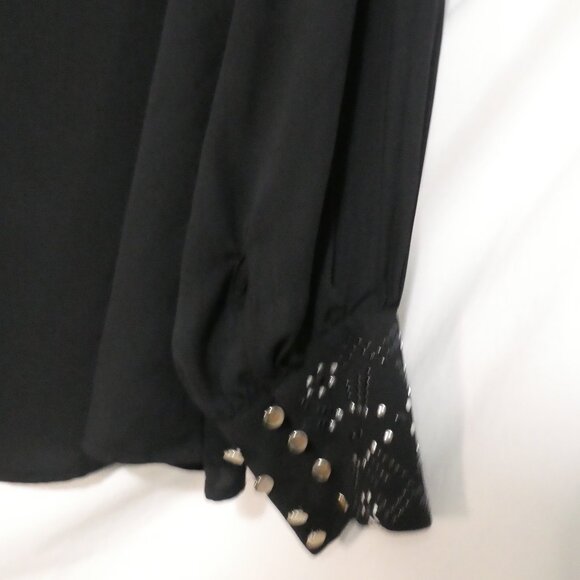 LOVE & LEGEND | size 18 | Sheer Black Blouse With Embellished Cuffs - Picture 14 of 14